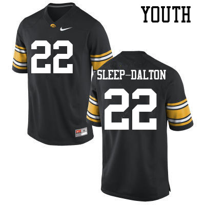 Youth #22 Michael Sleep-Dalton Iowa Hawkeyes College Football Jerseys Sale-Black - Click Image to Close